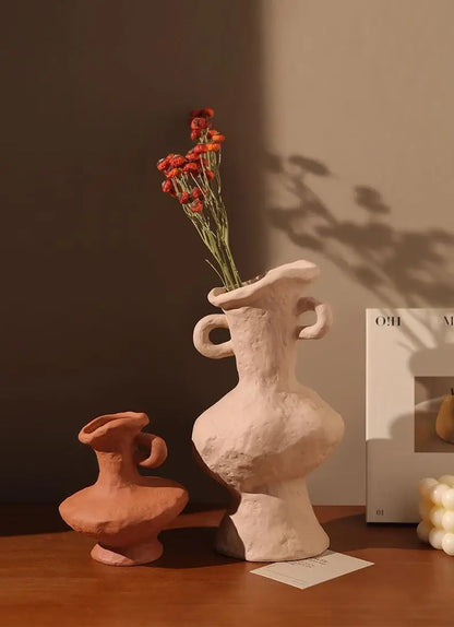 Nordic Style Ceramic Flower Pot - White - Vase