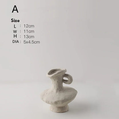 Nordic Style Ceramic Flower Pot - White - A / CHINA - Vase