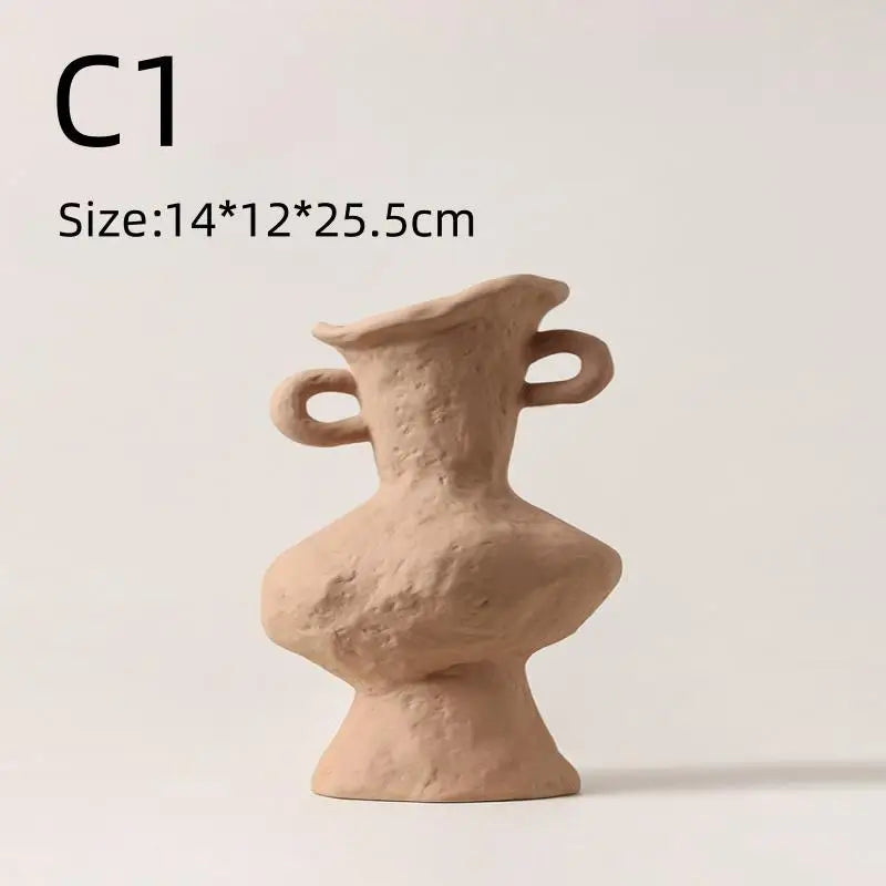 Nordic Style Ceramic Flower Pot - White - C1 / CHINA - Vase