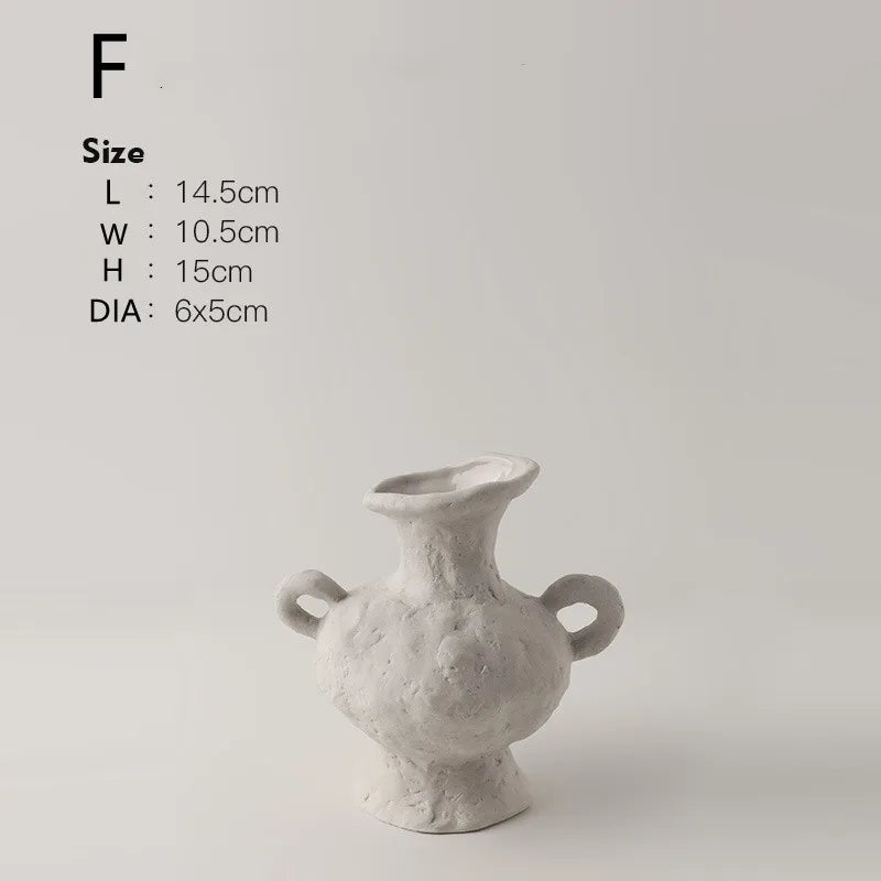 Nordic Style Ceramic Flower Pot - White - F / CHINA - Vase