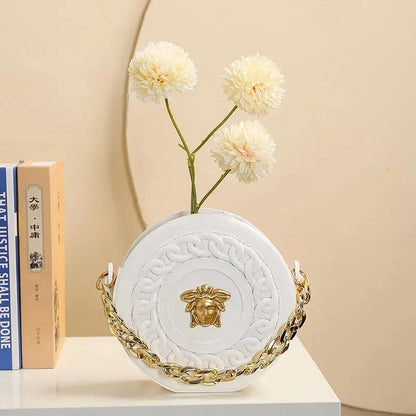 Nordic Style Ceramic Flower Vase Decoration - WHITE - Vase