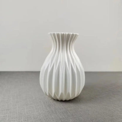 Nordic Style Ceramic Flower Vase - White - Vase