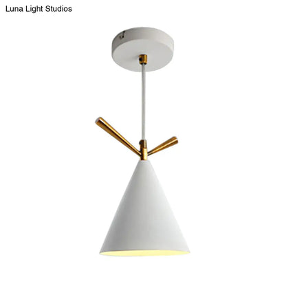 Nordic Style Cone Pendant Light for Restaurant/Coffee Shop - 1-Light Hanging Lamp