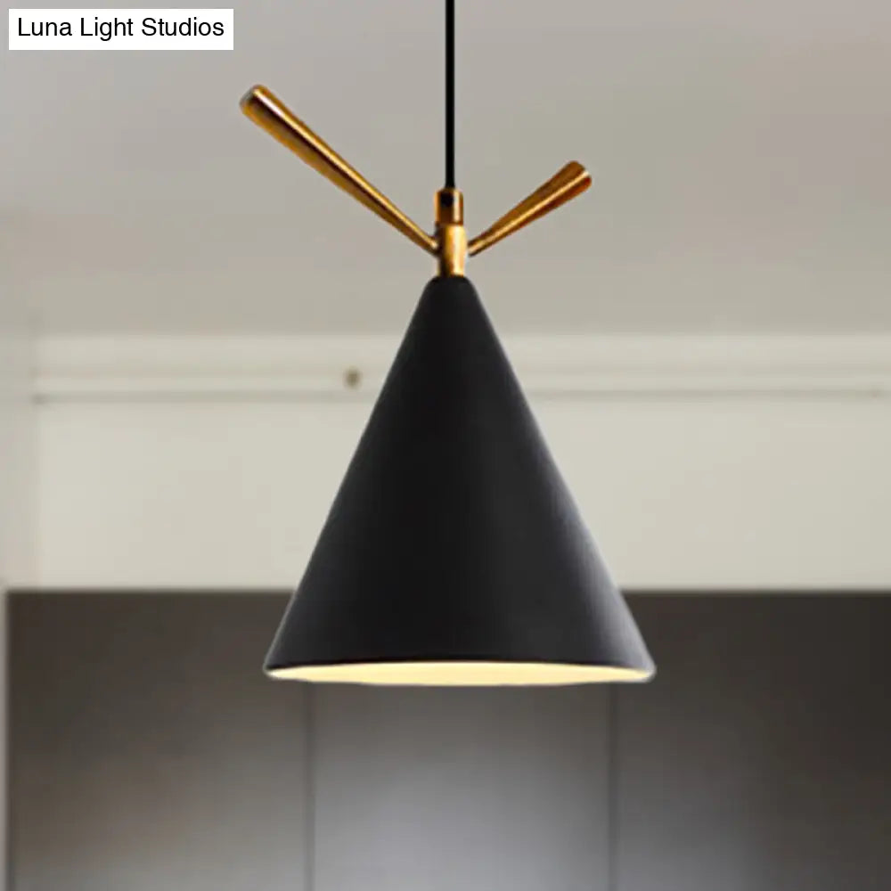 Nordic Style Cone Pendant Light for Restaurant/Coffee Shop - 1-Light Hanging Lamp