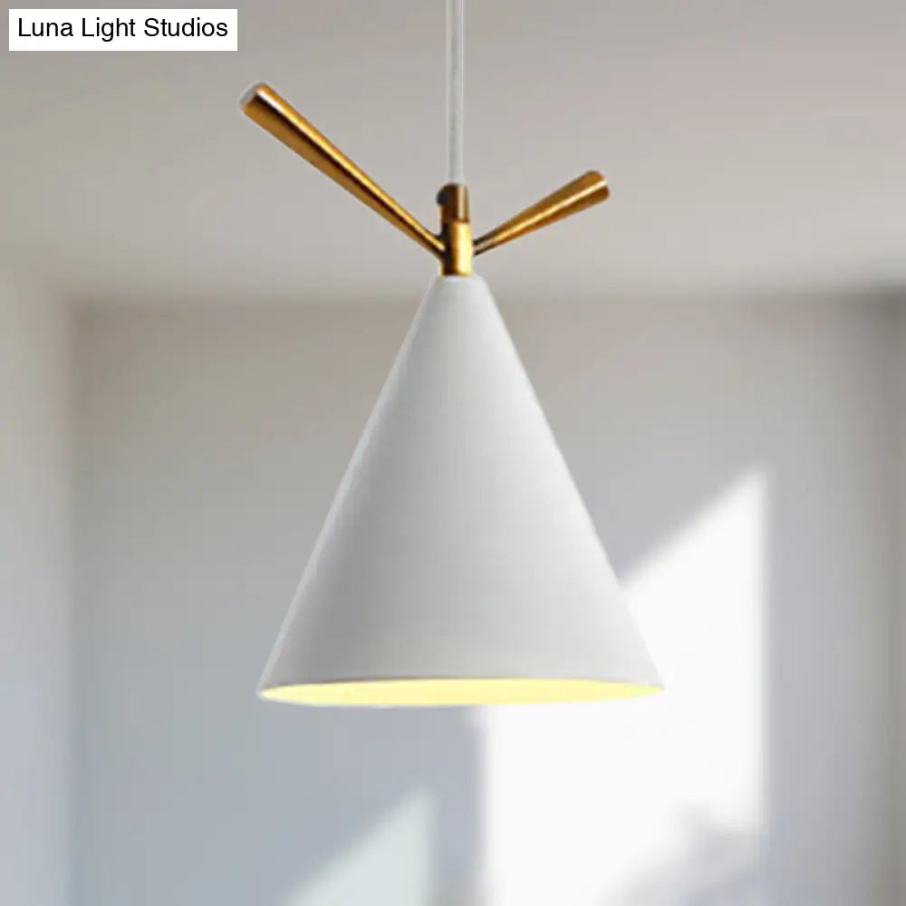 Nordic Style Cone Pendant Light for Restaurant/Coffee Shop - 1-Light Hanging Lamp