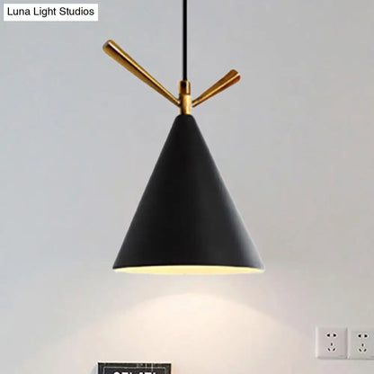 Nordic Style Cone Pendant Light for Restaurant/Coffee Shop - 1-Light Hanging Lamp