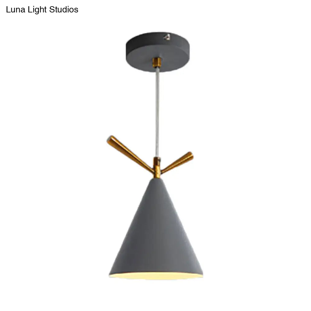 Nordic Style Cone Pendant Light for Restaurant/Coffee Shop - 1-Light Hanging Lamp