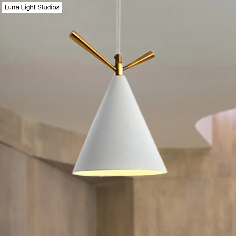 Nordic Style Cone Pendant Light for Restaurant/Coffee Shop - 1-Light Hanging Lamp