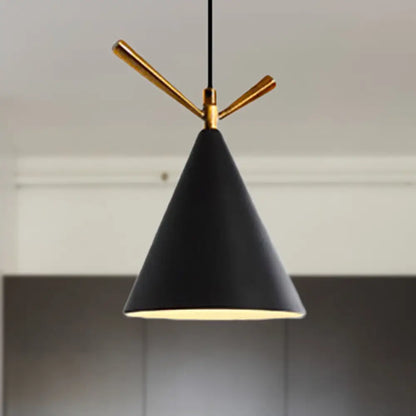 Nordic Style Cone Pendant Light for Restaurant/Coffee Shop - 1-Light Hanging Lamp