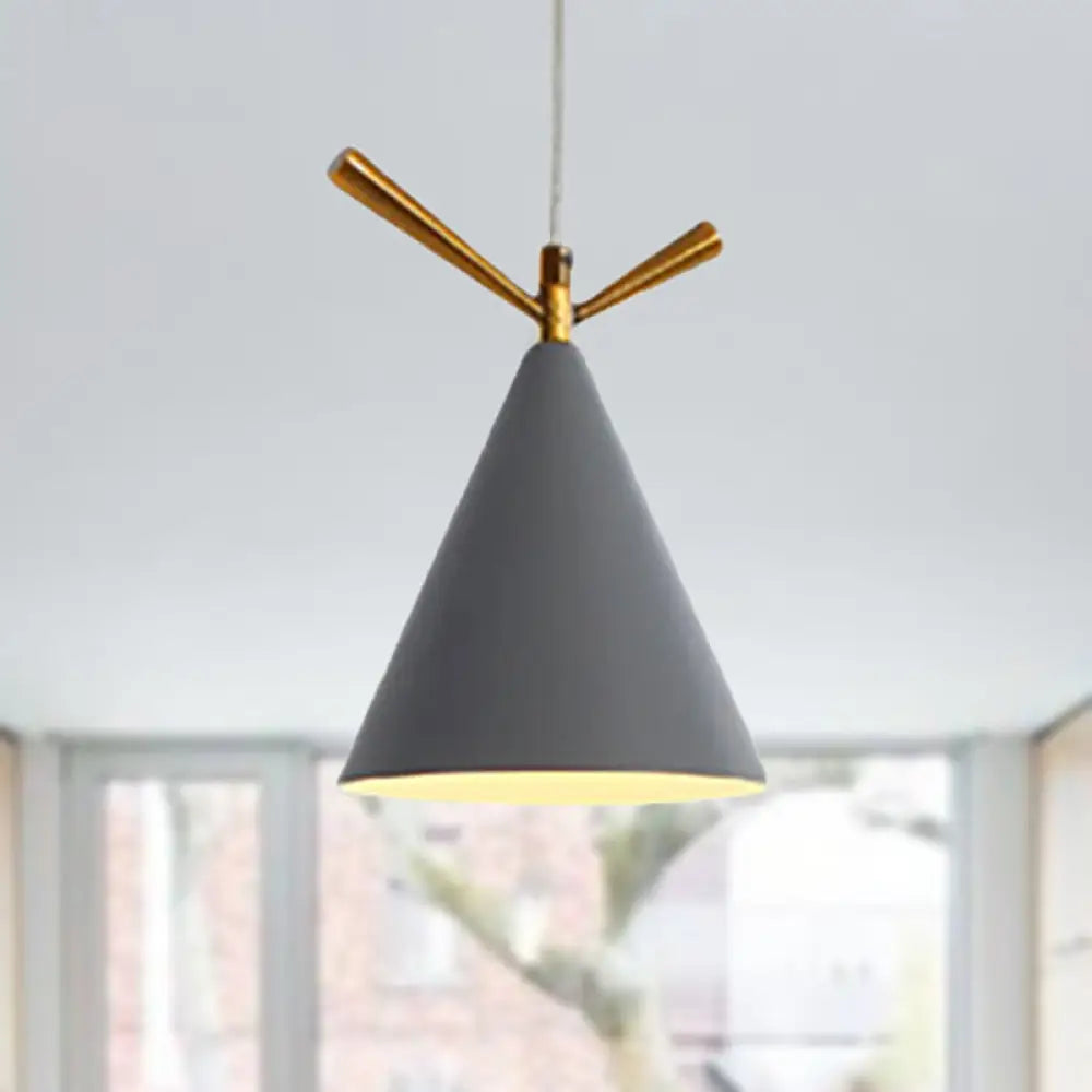 Nordic Style Cone Pendant Light for Restaurant/Coffee Shop - 1-Light Hanging Lamp