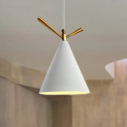 Nordic Style Cone Pendant Light for Restaurant/Coffee Shop - 1-Light Hanging Lamp