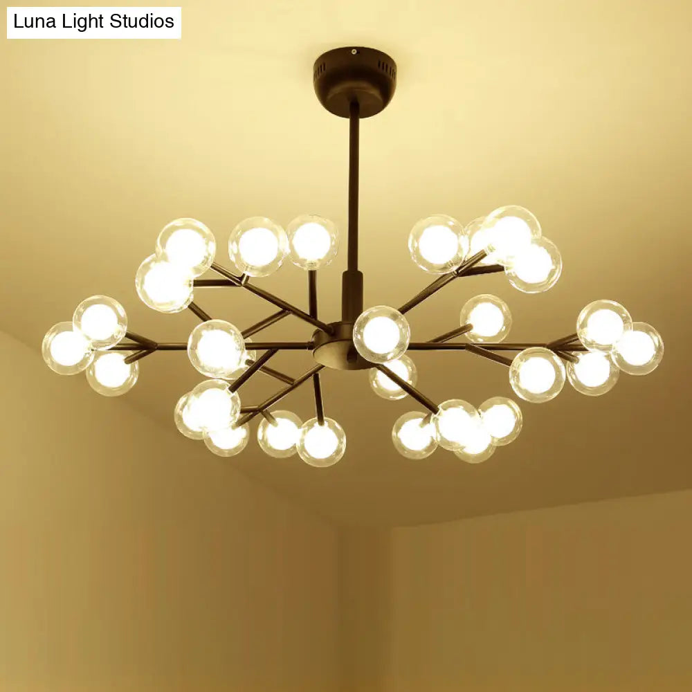 Nordic Style Dual Glass Glowworm Chandelier Pendant Light for Living Room Suspension