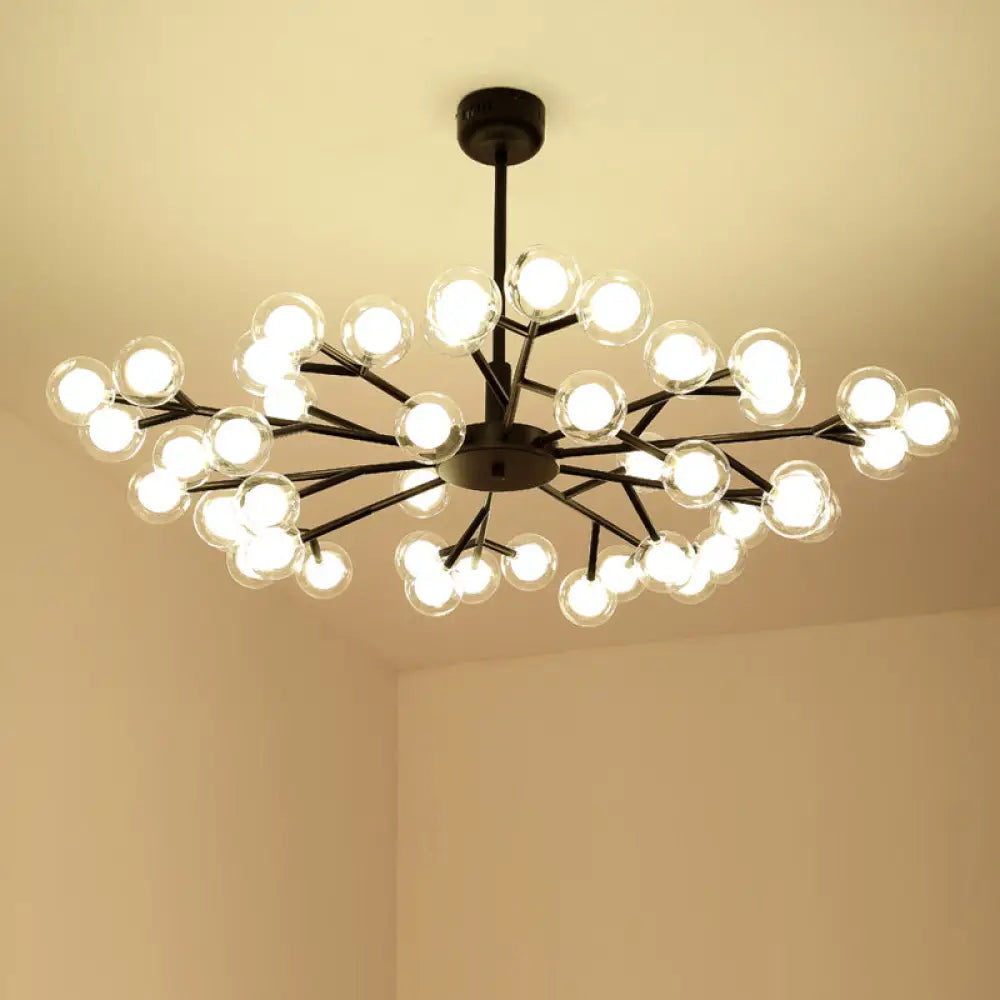 Nordic Style Dual Glass Glowworm Chandelier Pendant Light for Living Room Suspension