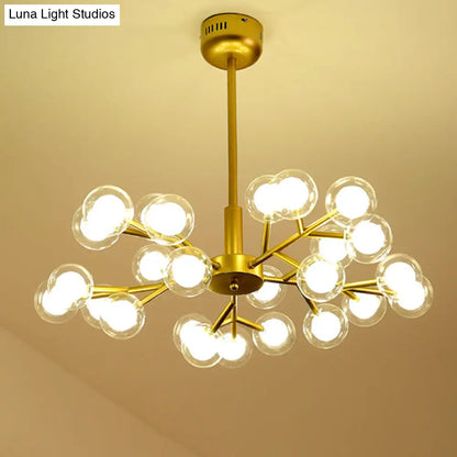 Nordic Style Dual Glass Glowworm Chandelier Pendant Light for Living Room Suspension