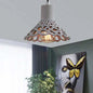 Nordic Style Etched Pendant Lighting: Concrete 1-Light Grey/White/Yellow with Geometric/Bell/Flared Shade