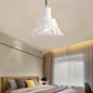 Nordic Style Etched Pendant Lighting: Concrete 1-Light Grey/White/Yellow with Geometric/Bell/Flared Shade