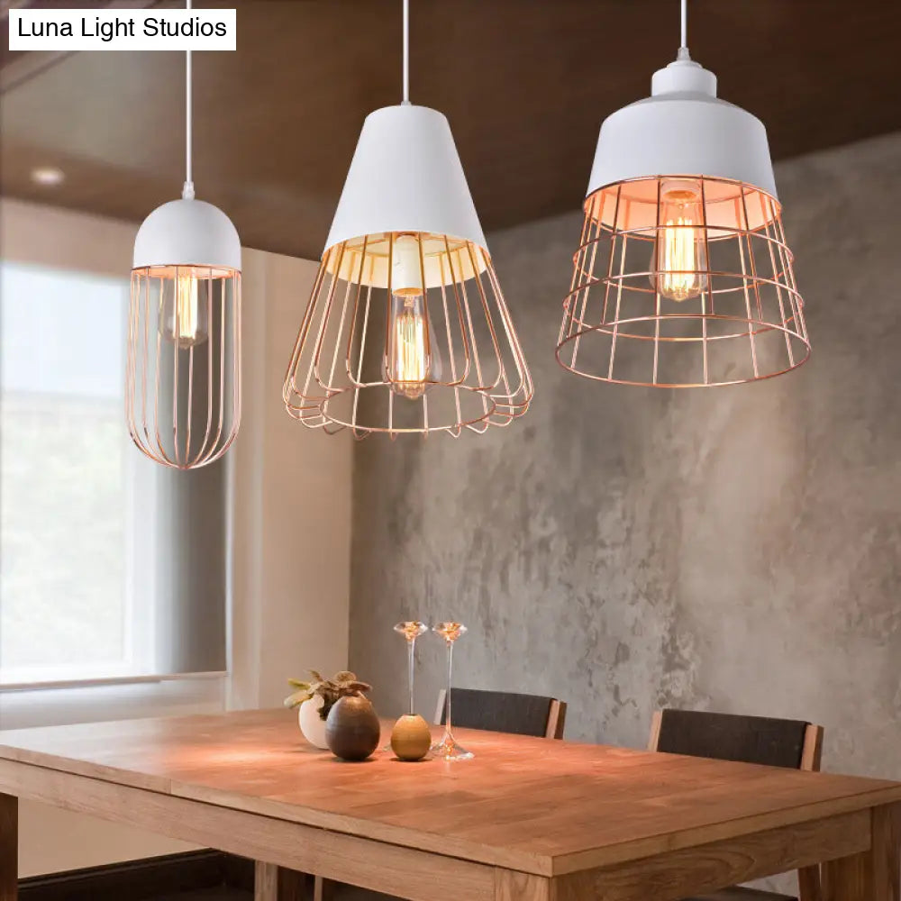 Nordic Style Geometric Metal Pendant Light for Restaurants