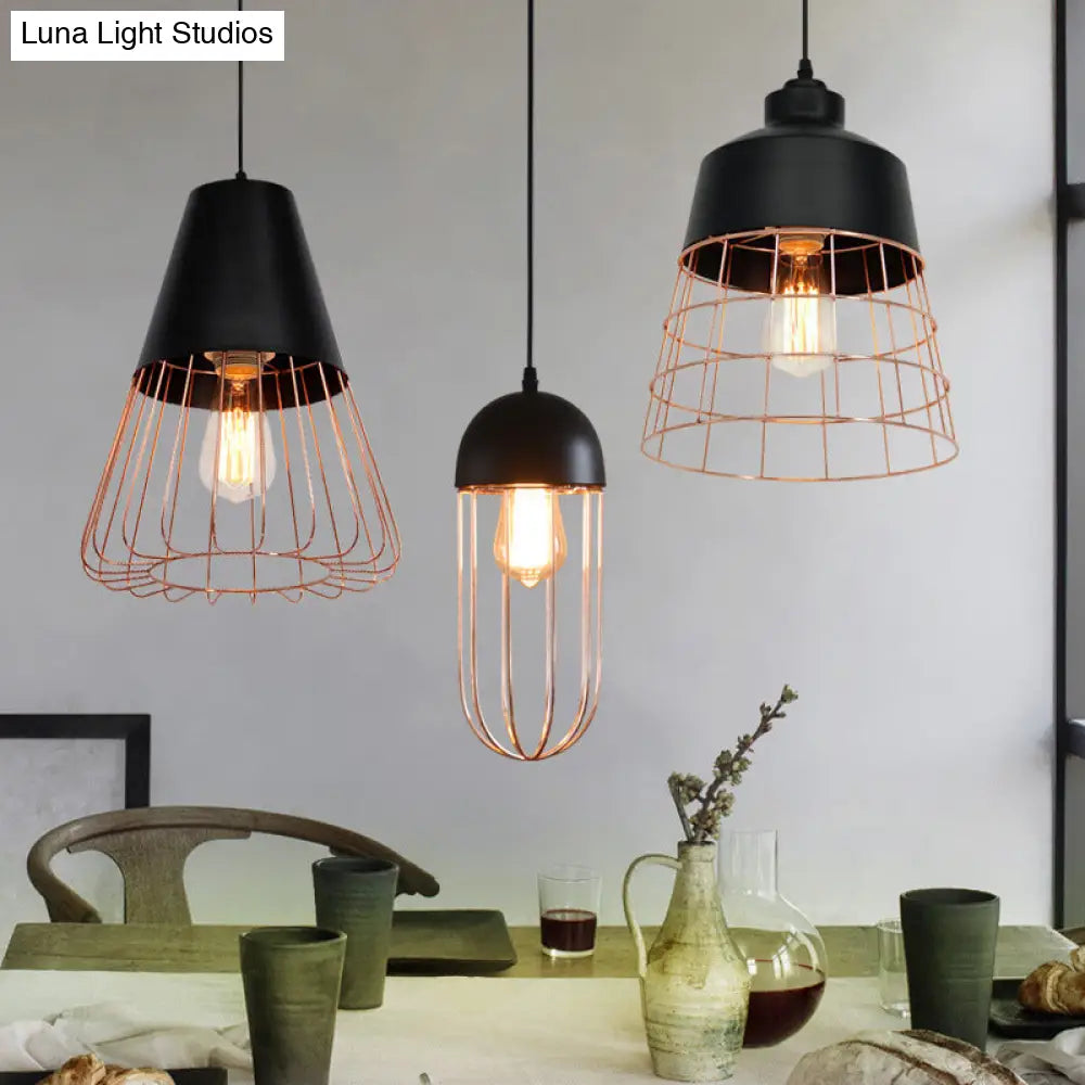 Nordic Style Geometric Metal Pendant Light for Restaurants