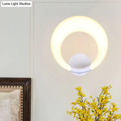 DecorBites™ DecorBites™ Nordic Style LED Bedside Wall Sconce - White/Black, Crescent Moon Acrylic Shade