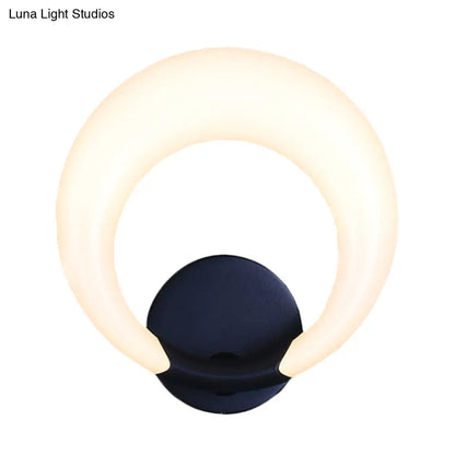 DecorBites™ DecorBites™ Nordic Style LED Bedside Wall Sconce - White/Black, Crescent Moon Acrylic Shade