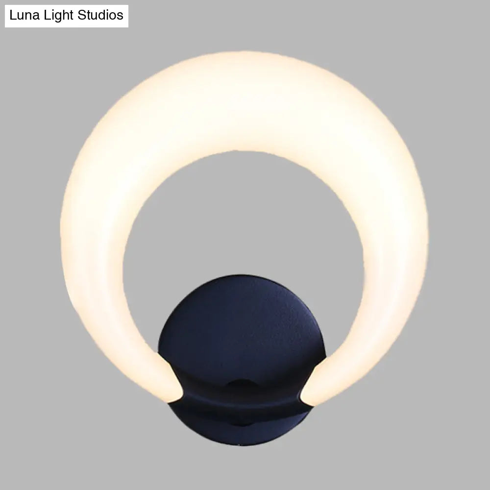 DecorBites™ DecorBites™ Nordic Style LED Bedside Wall Sconce - White/Black, Crescent Moon Acrylic Shade