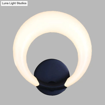 DecorBites™ DecorBites™ Nordic Style LED Bedside Wall Sconce - White/Black, Crescent Moon Acrylic Shade
