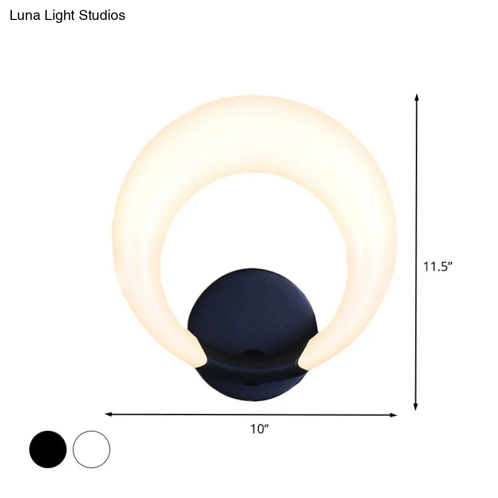 DecorBites™ DecorBites™ Nordic Style LED Bedside Wall Sconce - White/Black, Crescent Moon Acrylic Shade