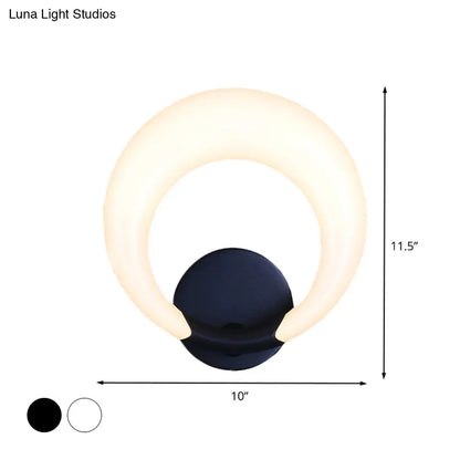 DecorBites™ DecorBites™ Nordic Style LED Bedside Wall Sconce - White/Black, Crescent Moon Acrylic Shade