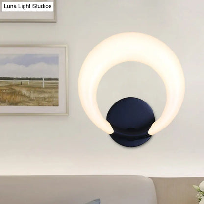 DecorBites™ DecorBites™ Nordic Style LED Bedside Wall Sconce - White/Black, Crescent Moon Acrylic Shade
