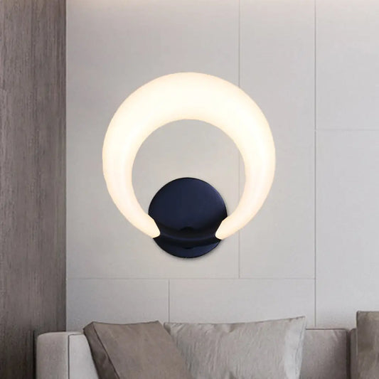 DecorBites™ DecorBites™ Nordic Style LED Bedside Wall Sconce - White/Black, Crescent Moon Acrylic Shade