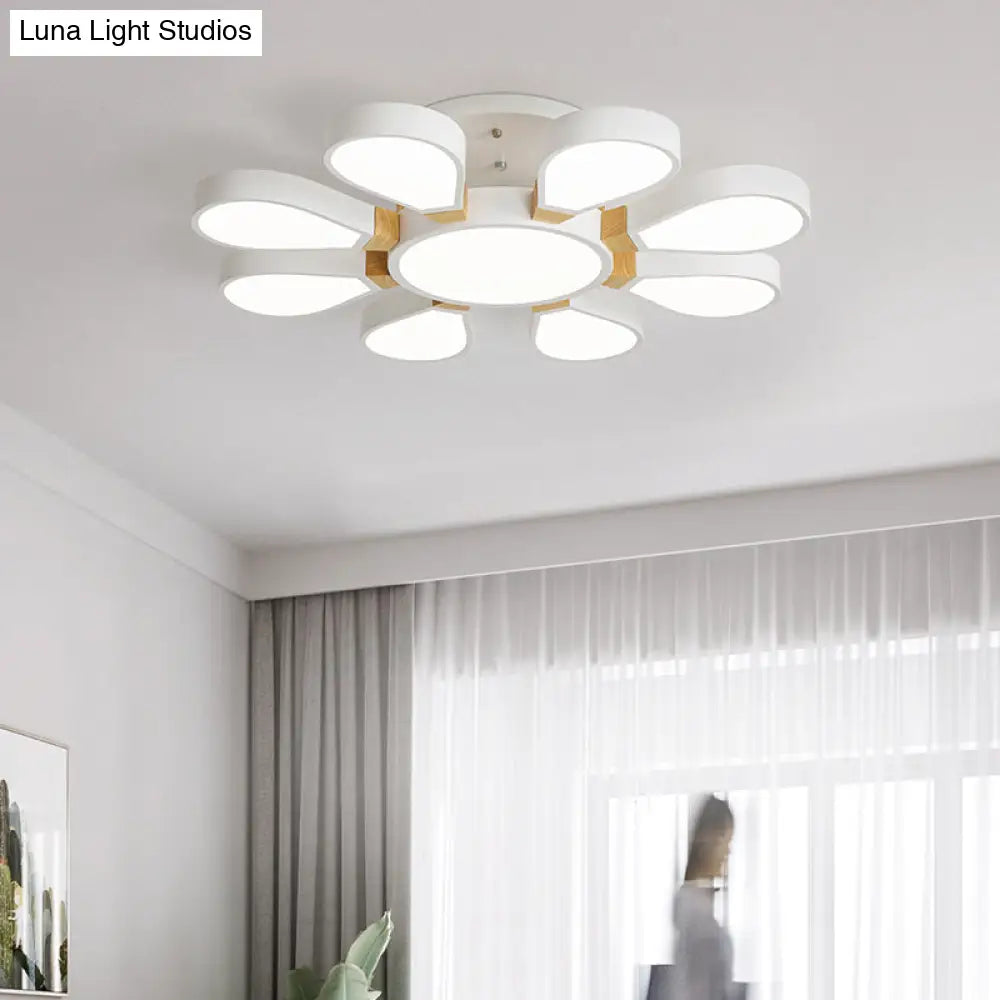DecorBites™ DecorBites™ Nordic Style LED Ceiling Lamp - Petal Acrylic Shade, Semi Flush Mount