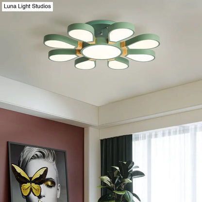 DecorBites™ DecorBites™ Nordic Style LED Ceiling Lamp - Petal Acrylic Shade, Semi Flush Mount
