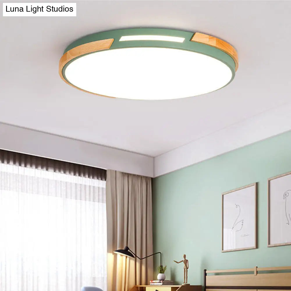 Lámpara de techo LED de estilo nórdico DecorBites™, acrílico gris/verde, montaje empotrado para sala de estar y dormitorio - 12"/16"/19.5" de ancho