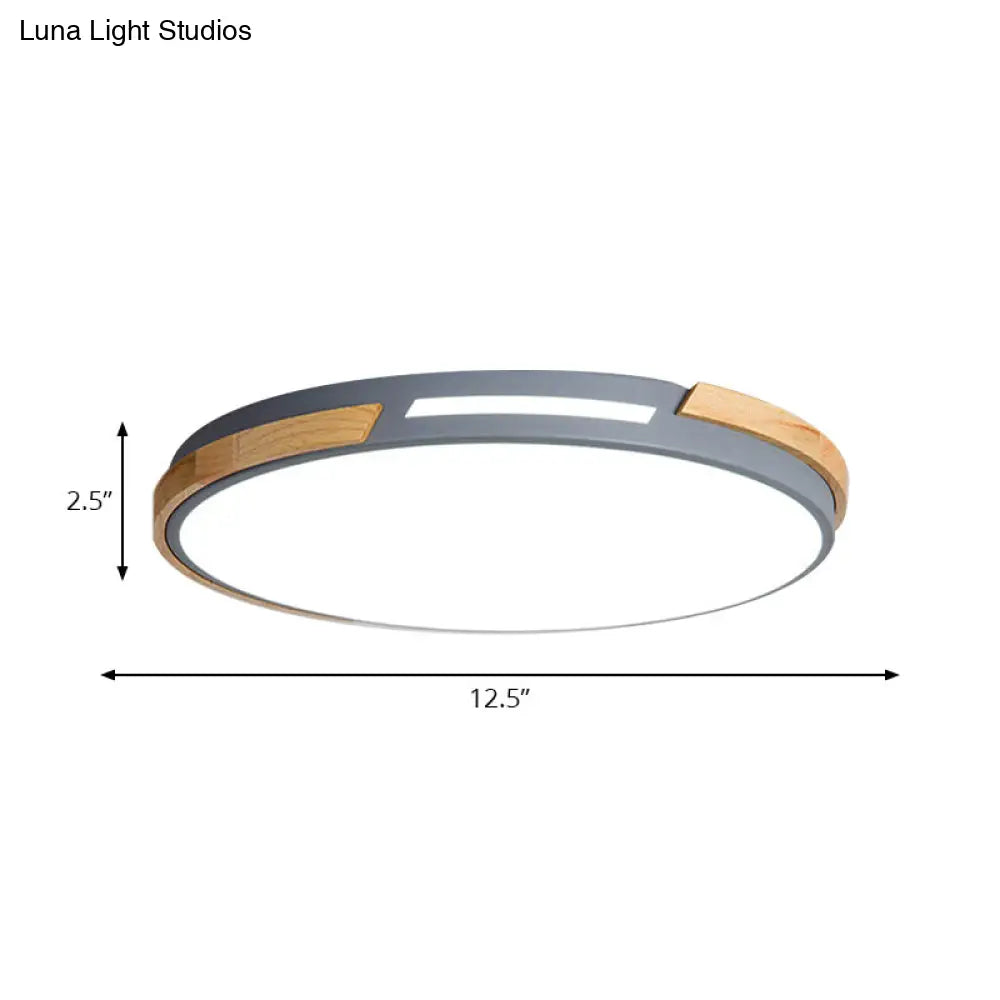 Lámpara de techo LED de estilo nórdico DecorBites™, acrílico gris/verde, montaje empotrado para sala de estar y dormitorio - 12"/16"/19.5" de ancho