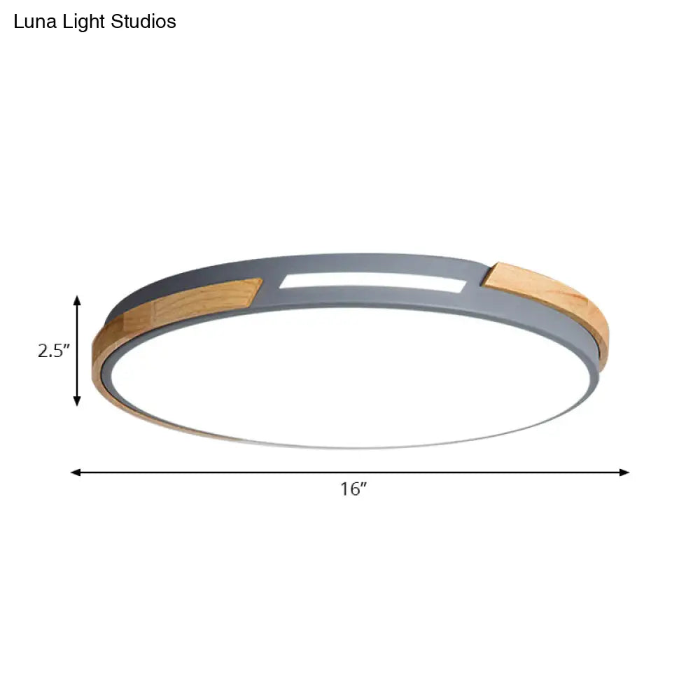 Lámpara de techo LED de estilo nórdico DecorBites™, acrílico gris/verde, montaje empotrado para sala de estar y dormitorio - 12"/16"/19.5" de ancho