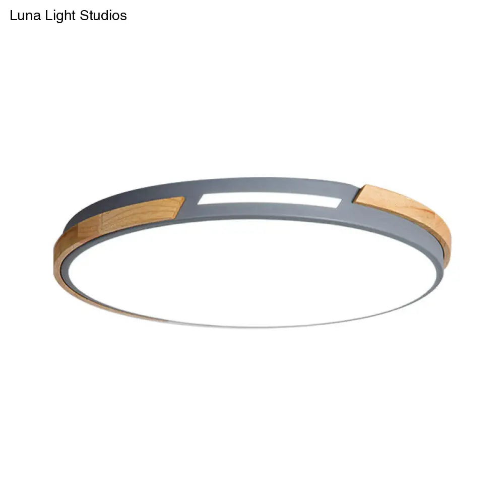 Lámpara de techo LED de estilo nórdico DecorBites™, acrílico gris/verde, montaje empotrado para sala de estar y dormitorio - 12"/16"/19.5" de ancho