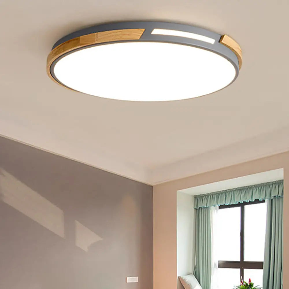 Lámpara de techo LED de estilo nórdico DecorBites™, acrílico gris/verde, montaje empotrado para sala de estar y dormitorio - 12"/16"/19.5" de ancho