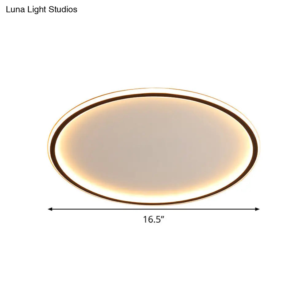 DecorBites™ DecorBites™ Nordic Style LED Disc Ceiling Light - Aluminum Black Flush Lamp, Remote Control Dimming - 16"/19.5"/23.5" Wide, Warm/White Light