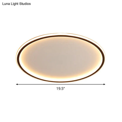 DecorBites™ DecorBites™ Nordic Style LED Disc Ceiling Light - Aluminum Black Flush Lamp, Remote Control Dimming - 16"/19.5"/23.5" Wide, Warm/White Light