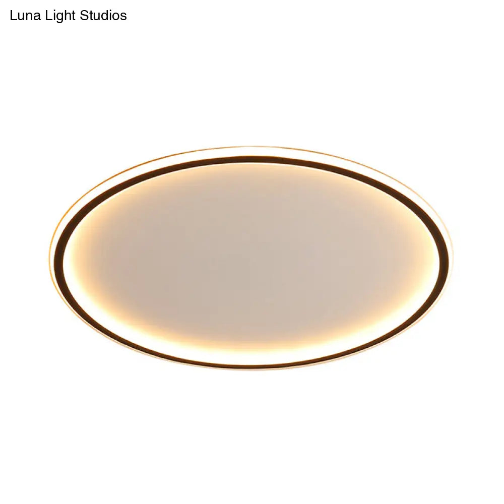 DecorBites™ DecorBites™ Nordic Style LED Disc Ceiling Light - Aluminum Black Flush Lamp, Remote Control Dimming - 16"/19.5"/23.5" Wide, Warm/White Light