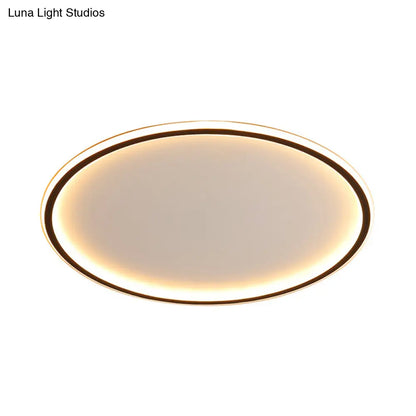 DecorBites™ DecorBites™ Nordic Style LED Disc Ceiling Light - Aluminum Black Flush Lamp, Remote Control Dimming - 16"/19.5"/23.5" Wide, Warm/White Light