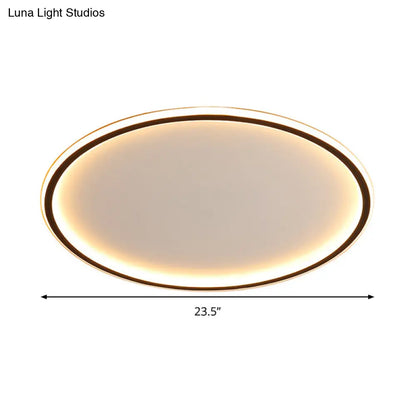 DecorBites™ DecorBites™ Nordic Style LED Disc Ceiling Light - Aluminum Black Flush Lamp, Remote Control Dimming - 16"/19.5"/23.5" Wide, Warm/White Light