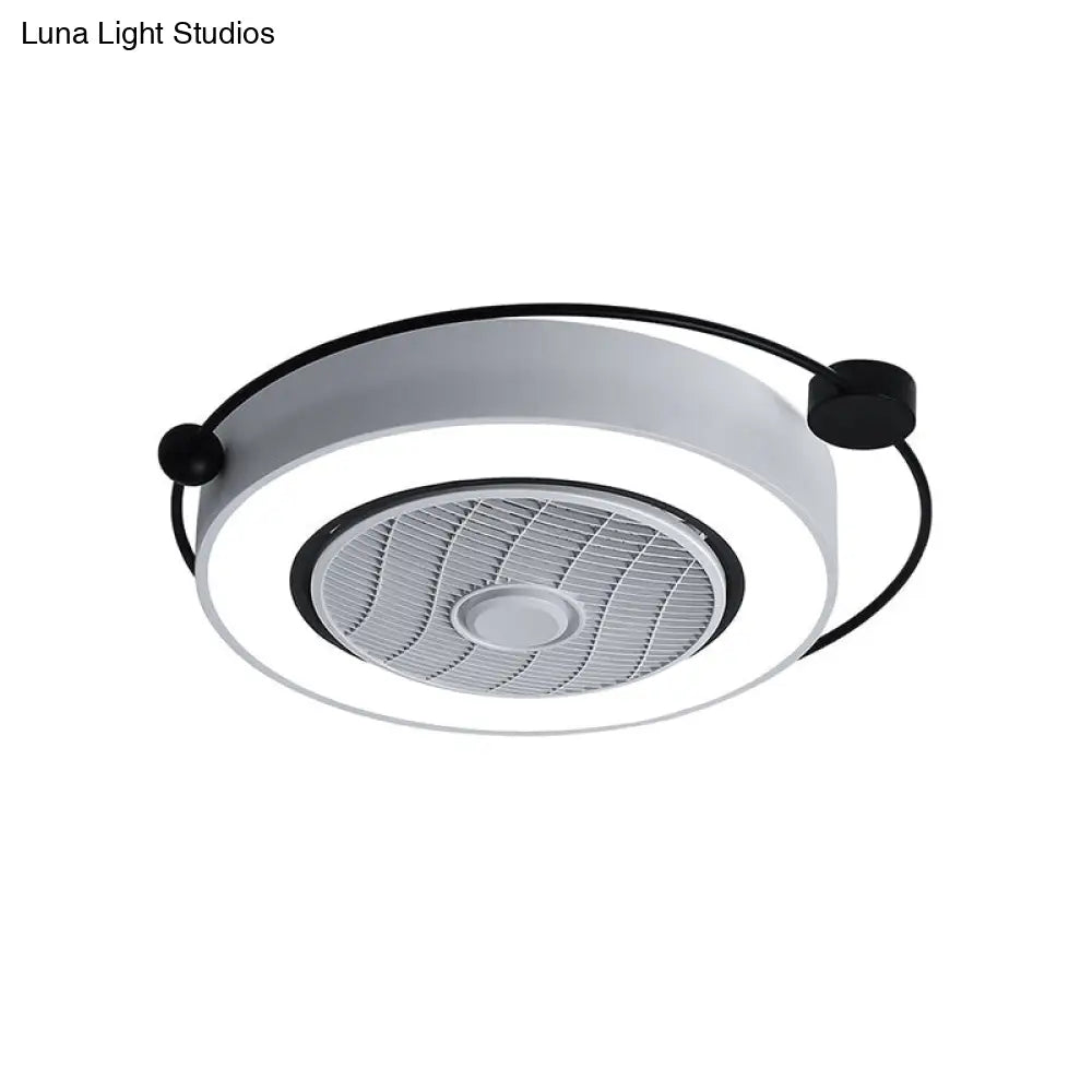 DecorBites™ DecorBites™ Nordic Style LED Drum Ceiling Light with Fan Grille Decoration and Three Gear Settings