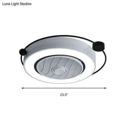 DecorBites™ DecorBites™ Nordic Style LED Drum Ceiling Light with Fan Grille Decoration and Three Gear Settings