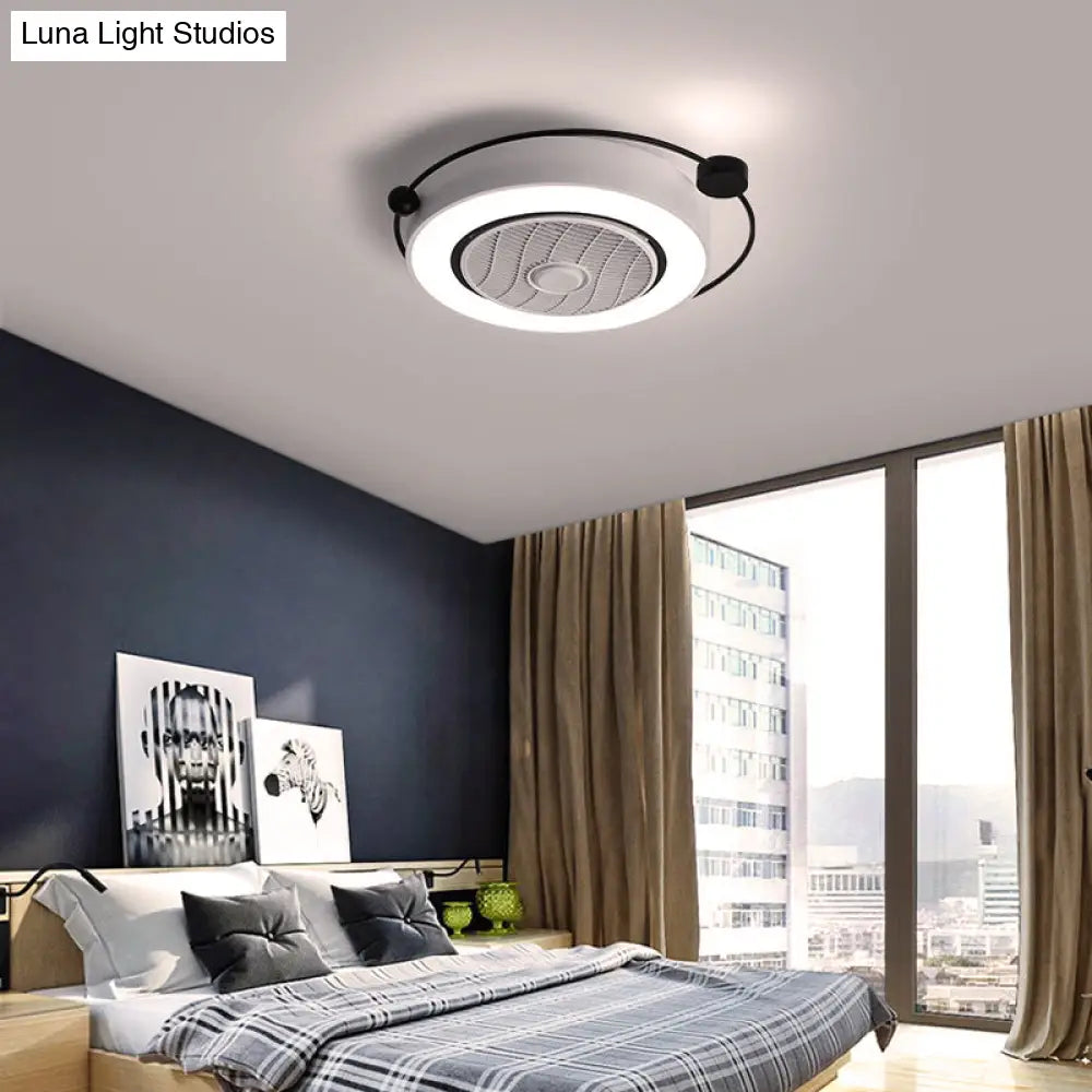 DecorBites™ DecorBites™ Nordic Style LED Drum Ceiling Light with Fan Grille Decoration and Three Gear Settings