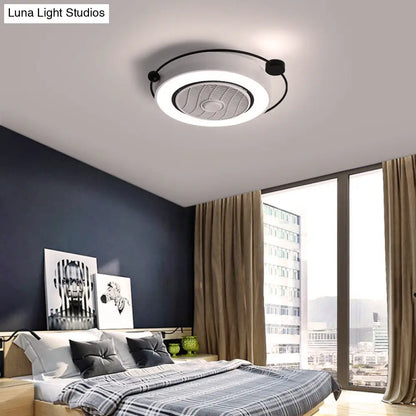DecorBites™ DecorBites™ Nordic Style LED Drum Ceiling Light with Fan Grille Decoration and Three Gear Settings