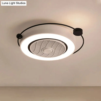 DecorBites™ DecorBites™ Nordic Style LED Drum Ceiling Light with Fan Grille Decoration and Three Gear Settings