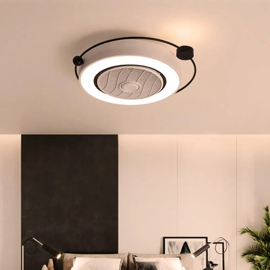 DecorBites™ DecorBites™ Nordic Style LED Drum Ceiling Light with Fan Grille Decoration and Three Gear Settings
