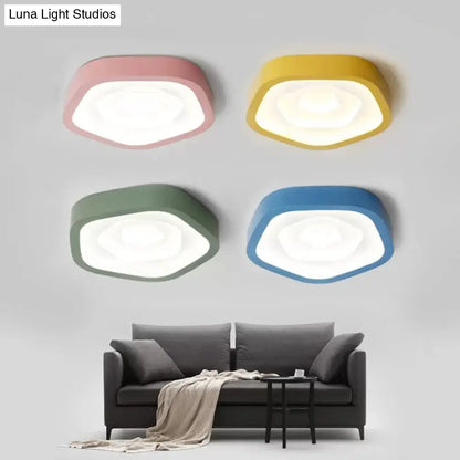 DecorBites™ DecorBites™ Nordic Style LED Flush Mount Bedroom Ceiling Light with Rose Shade - Perfect for Kids
