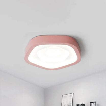 DecorBites™ DecorBites™ Nordic Style LED Flush Mount Bedroom Ceiling Light with Rose Shade - Perfect for Kids
